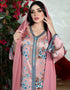 Diamonds Jalabiya with Floral Print Women Arabic Dress